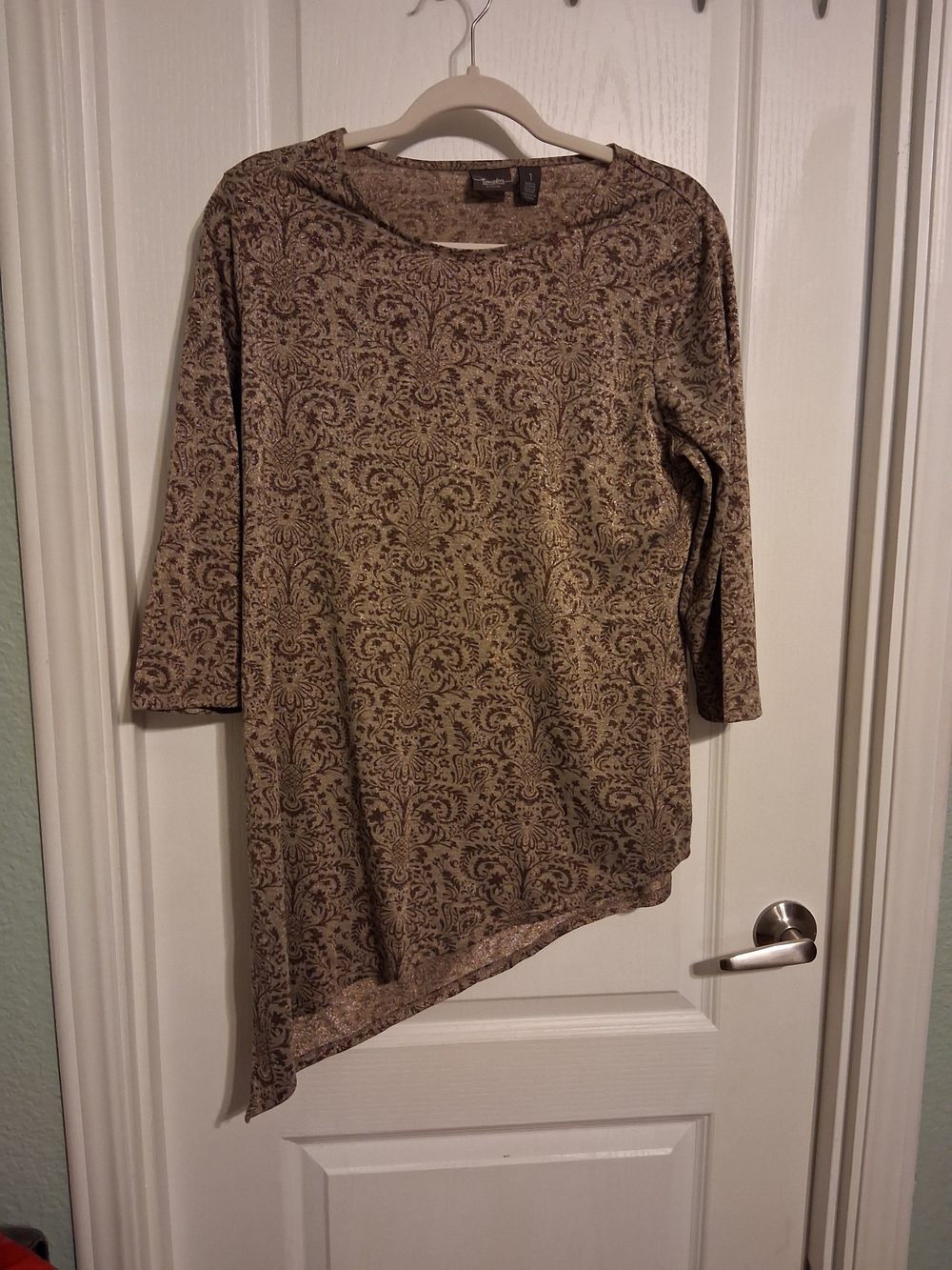 ravel Brown Paisley Asymmetrical Hem Tunic